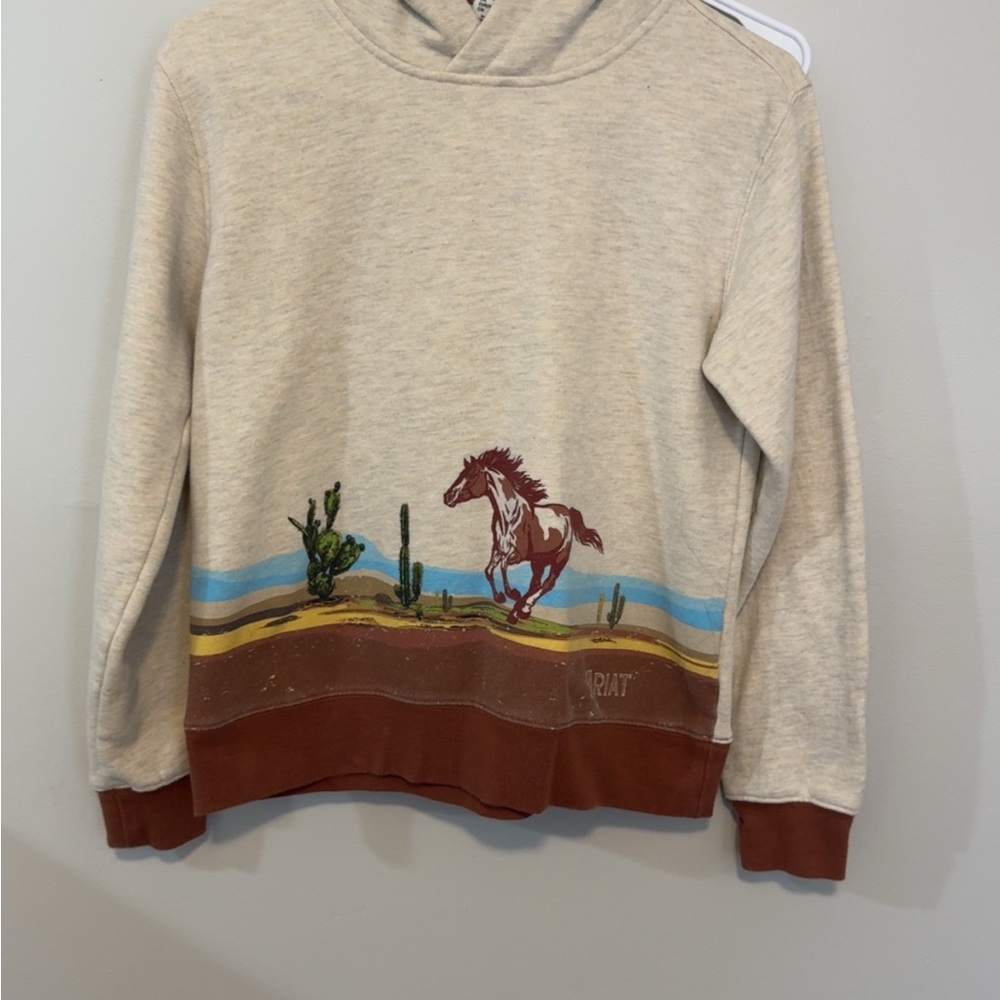 Ariat Beige and Brown Horse Graphic Hoodie